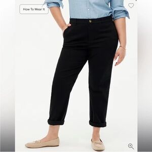 J.Crew Factory High-Rise Girlfriend Black Chino Pants Sz 24 Women Plus Size NWT